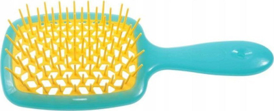 Furç flokësh Janeke Superbrush Large Flat, e madhe, yellow edhe aqua green