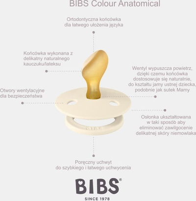 Biberon BIBS Colour Anatomical S, kauçuk natyral, koral