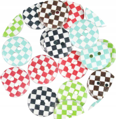 Butona zbukurues Arpex Colored Check, set me 20 copë, shumëngjyrësh