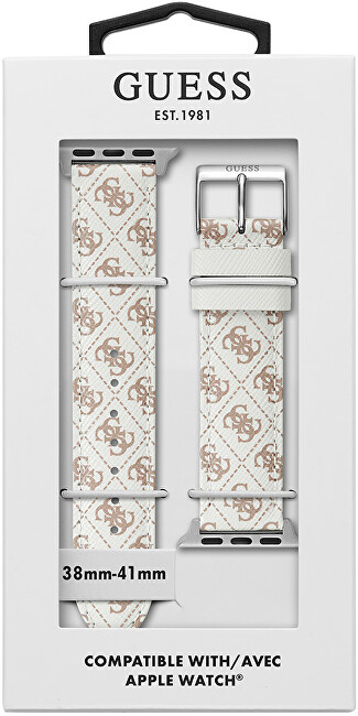 Rrip dore Guess për goca, për Apple Watch (38–41 mm), i bardhë