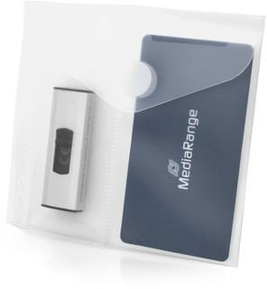 Kuti për USB MediaRange me 2 ndarje, 10 copë, transparente