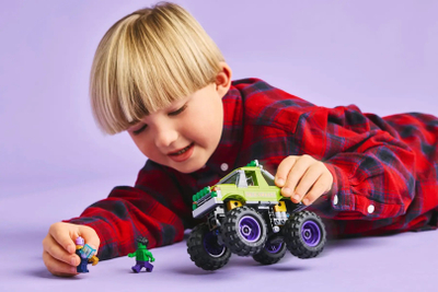 Lodër ndërtimi LEGO Marvel 76312 Hulk Truck vs Thanos, 229 pjesë, për fëmijë 7+