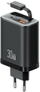 Karikues USB Usams CC296 Xiang Series, 30W, me kabllo Type C tërheqshme, i zi