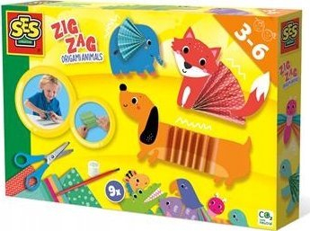 Set kreativ SES Creative Zig Zag Origami Animals, letra me ngjyra, për kalamaj
