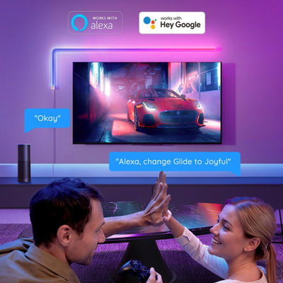 Dritëmur inteligjent Govee Glide, set 6+1, RGBIC, WiFi Bluetooth, e bardhë