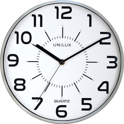 Orë murale Unilux Pop, 28.5cm, kuarc, gri