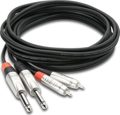 Аудио кабел Hosa HPR-010X2 Dual, 2x телефон во 2x фоно, 3 m, црн