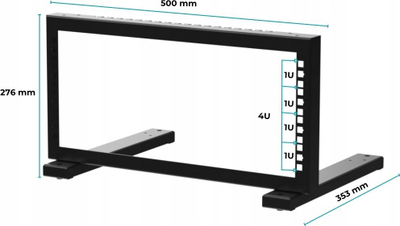 Raft kabineti Stalflex STR19-4U-B, 19" 4U, i zi