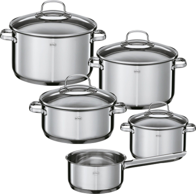 Set tenxheresh Roesle ELEGANCE, 5 pjesë, çelik inox, i argjendtë