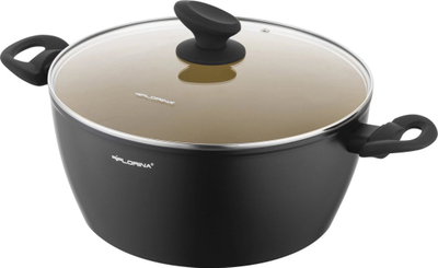 Tengere alumini Florina Amvegan, 26 cm, 4.8 L, e zezë