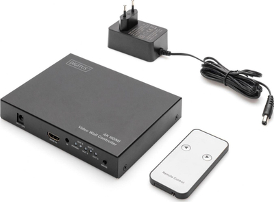 Kontrollues muri video Digitus 4K HDMI, me telekomandë, i zi
