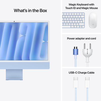 Apple iMac 24", M4 10‑core, 24GB, 512GB SSD, 10‑core GPU, Blue