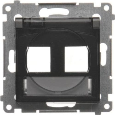 Kapak prizash telekomunikimi Kontakt Simon 54, për module Keystone, IP44, i zi mat