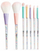 Set furçash grimi IDC Institute Candy Makeup, 7 copë, dorezë transparente, shumëngjyrësh