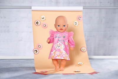 Fustan për kukulla Baby Born Dress 36cm, me varëse, rozë