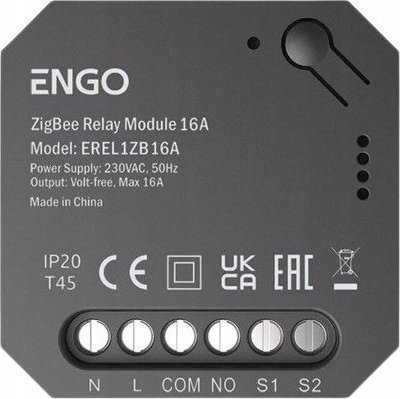 Rele inteligjente EREL 16ZB, ZigBee 3.0, 16A, e bardhë