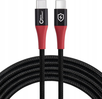 Kabllo USB MicroConnect USB C në USB C, 1.5 m, 3 A, e zezë