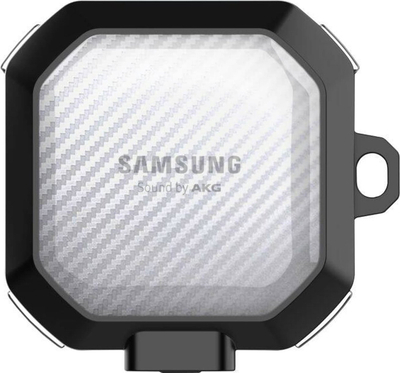 Kuti mbrojtëse për kufje Samsung Galaxy Buds 2 R177, silikon, me karabinë, e zezë