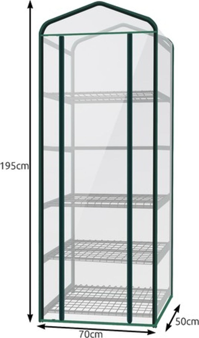 Serrë mini Malatec 23359, 5 rafte, me strukturë metalike, jeshile