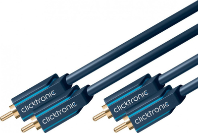Kabllo audio ClickTronic Casual Series, RCA 2xM në 2xM, 10m, blu e errët