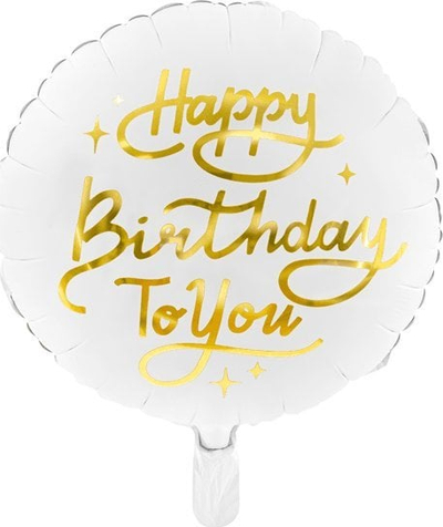 Balon folie dekor “Happy Birthday to You”, okullor 35 cm, shumëngjyrsh