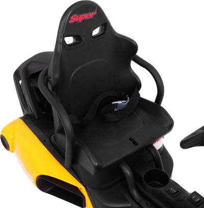 Go-kart elektrik për fëmijë Ramiz Bolid XR-1, bateri 12V, deri 35 kg, i verdhë