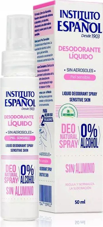 Deodorant spray Instituto Español Sensitive Skin, për lëkurë të ndjeshme, 50ml