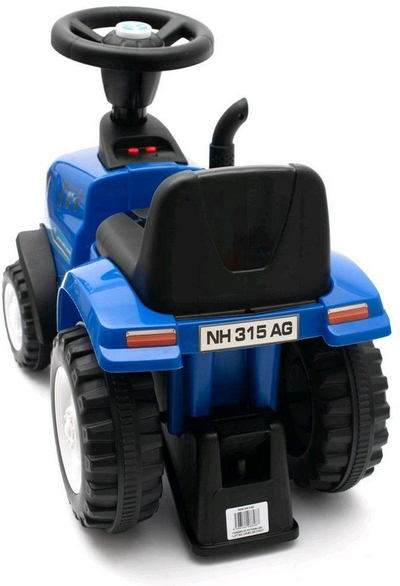 Traktor lodër Baby Mix New Holland Ride On, me rimorkjo, deri 25 kg, blu
