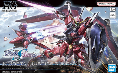 Figurë ndërtimi Bandai Hobby Immortal Justice Gundam, shkallë 1:144, shumëngjyrëshe
