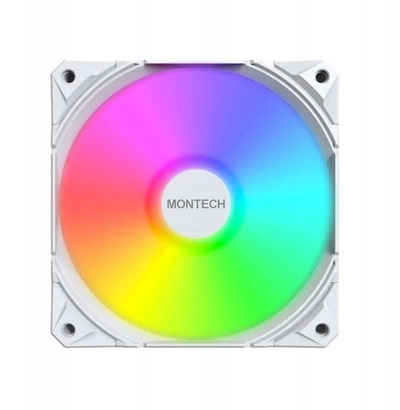 Вентилатори за компјутер Montech E28 ARGB, сет 3x120mm PWM, со fan hub, бели