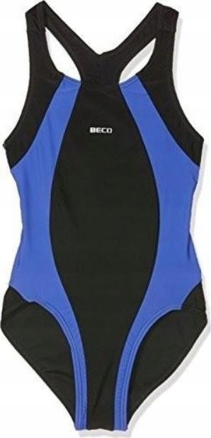 Rrobë banje njëpjesëshe për goca Beco, poliamid elastan, madhësia 152, blu navy turquoise