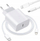 Karikues muri Vega Denmen TA800, 25W PD, USB‑C me kabllo USB‑C në Lightning 2m, i bardhë