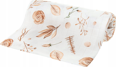 Pelë museline Bocioland Bamboo Nappy Boho Flowers, 120x120cm, bambu, shumëngjyrëshe