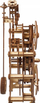 Puzzle druri Ugears Engine Clock, model 3D mekanik, orë tavoline me pendul, ngjyrë druri natyrale