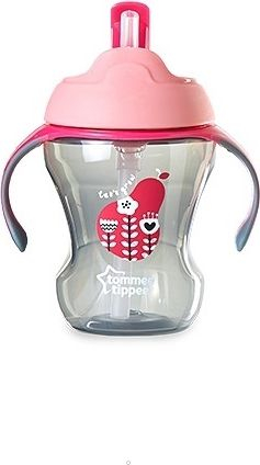 Biberon Tommee Tippee Straw Girl, 230ml, rozë