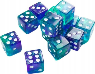 Set zare Gamegenic Galaxy Series D6 Neptune, 16mm, 12 copë, shumëngjyrëshe