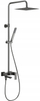 Set dushi Logon Gun Metal Grey, kokë rainshower, bateri me gryka palosëse, gri metalike