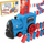 Lodër tren domino Woopie Steam Train, 80 copa, me avull, blu