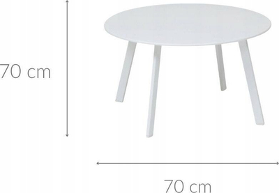 Маса за кафе Hespéride Saona White, тркалезна 70 cm, челик, бела