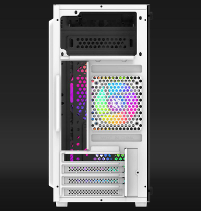 Kuti kompjuteri Aqirys BellatrixPRO MiniTower, panel akrilik, Rainbow LED, e bardhë