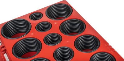 Set unazash gome O-ring Richmann C0411, 419 copë, kuti plastike e kuqe
