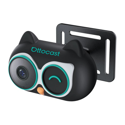 Adapter makinë Ottocast CarPlay Wireless me Car Nanny, kamerë kabine, i zi