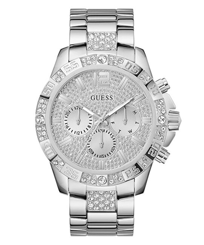 Orë dore për meshkuj Guess GW0796G, e argjendtë