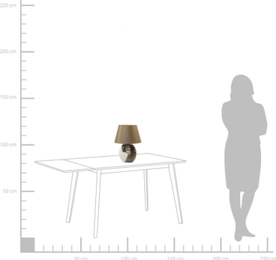 Lampë tavoline ESLA Porcelain, bazë porcelani, abazhur bezhë