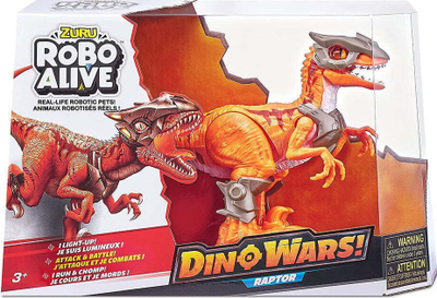 Figurë interaktive dinosauri Zuru Robo Alive Dino Wars Raptor, me efekt zanor, shumëngjyrëshe