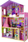 Дрвена куќа за кукли Leantoys Stella, 126 cm, со балкон и лифт, повеќебојна
