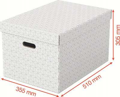 Kuti ruajtje Esselte Home Storage Box Large 3 copë, karton, e bardhë