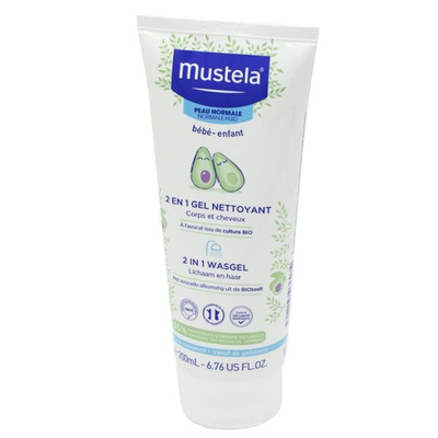 Xhel larës trupi dhe flokësh Mustela 2 in 1, për lëkurë normale, 200ml