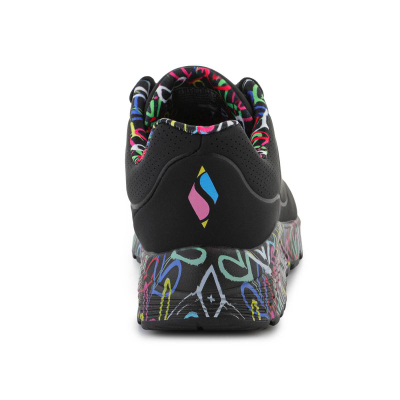 Atlete për goca Skechers Lovely Luv Jr 314976L-BKMT, Air Cooled Memory Foam, të zeza shumëngjyrëshe