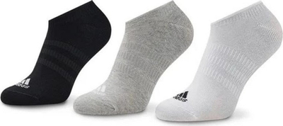 Çorape Adidas Thin and Light No Show IC1328, set 3 palë, të shkurtëra, të bardha gri të zeza